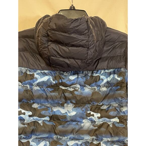 ZeroXposure Kids Puffer Coat Boy’s XL 18/20 Black Blue Camouflage Zip Hood - Picture 8 of 9